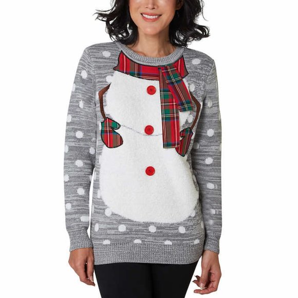 Ugly XMAS Christmas Holiday Sweater Snowman Snow A - Picture 1 of 12
